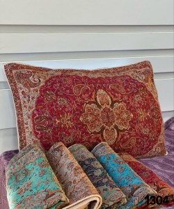 روبالشتی ترمه(تراکم 80)شاه عباسی(زرشکی )