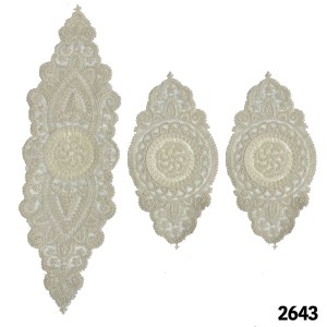 3تیکه حریر ورساچه کرم طلایی