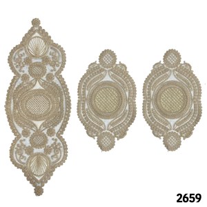 3تیکه حریر طرح گندم نسکافه ای طلایی