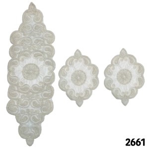 3تیکه حریر طرح شبنم سفید