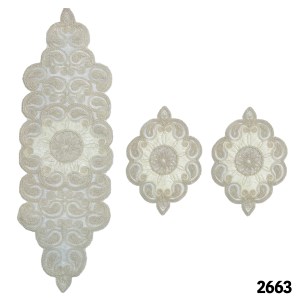 3تیکه حریر طرح شبنم کرم