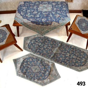 سرویس 5 تیکه ترمه(تراکم80)شاه عباسی سورمه ای