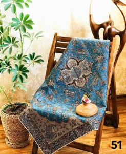 رومیزی(100*100)(تراکم 80)شاه عباسی ابی